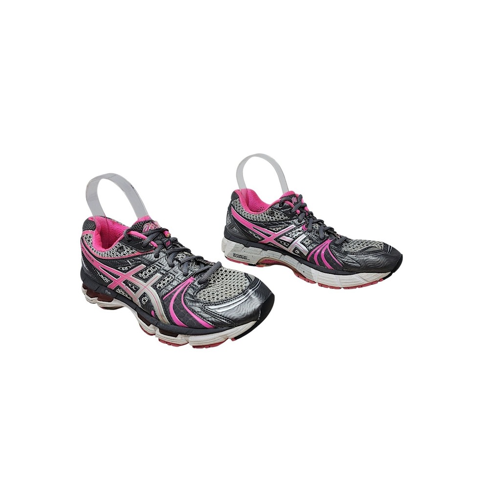 ASICS Gel Kayano 18 sz 8 Women Gray Pink Running Shoes T250N Sneakers Y2K‎ Sport